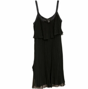 White house black market pleated black dress